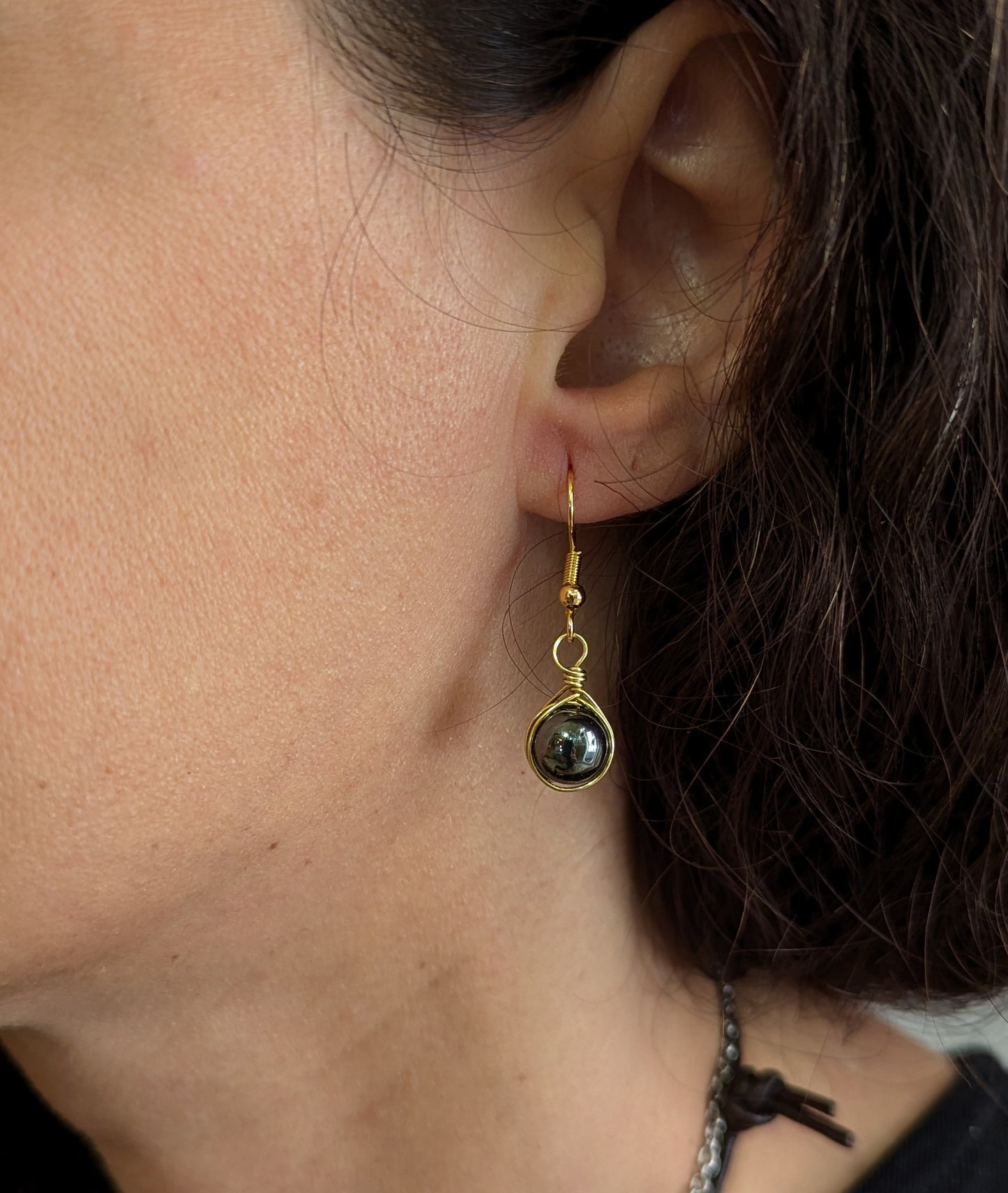 Orecchini in Ottone con Ematite