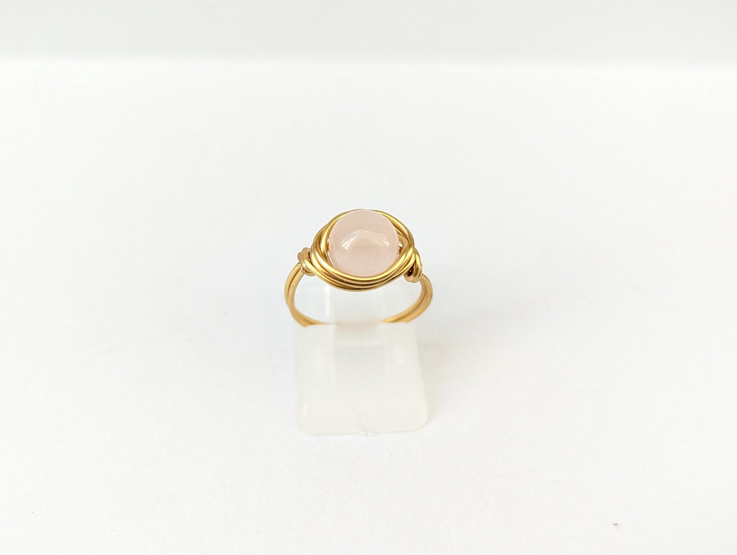 Anello in Ottone con Quarzo Rosa (su misura)