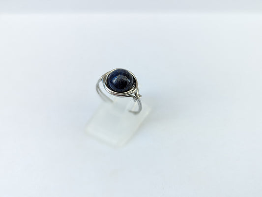 Anello in Acciaio con Lapislazzuli (su misura)