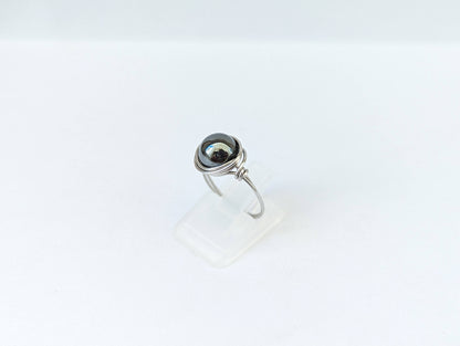 Anello in Acciaio con Ematite (su misura)