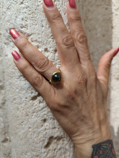 Anello in Ottone con Ematite (su misura)