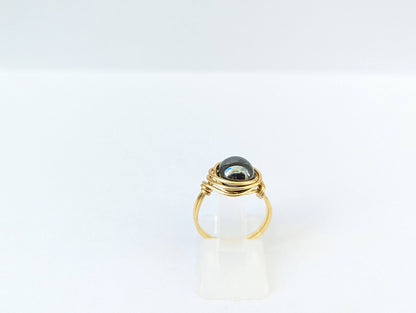 Anello in Ottone con Ematite (su misura)