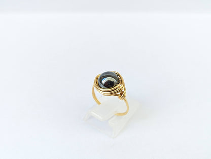 Anello in Ottone con Ematite (su misura)