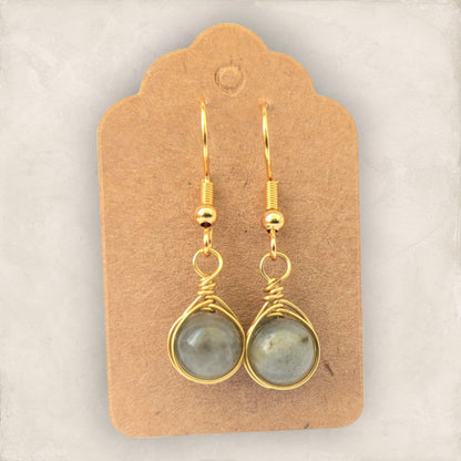 Orecchini in Ottone con Labradorite