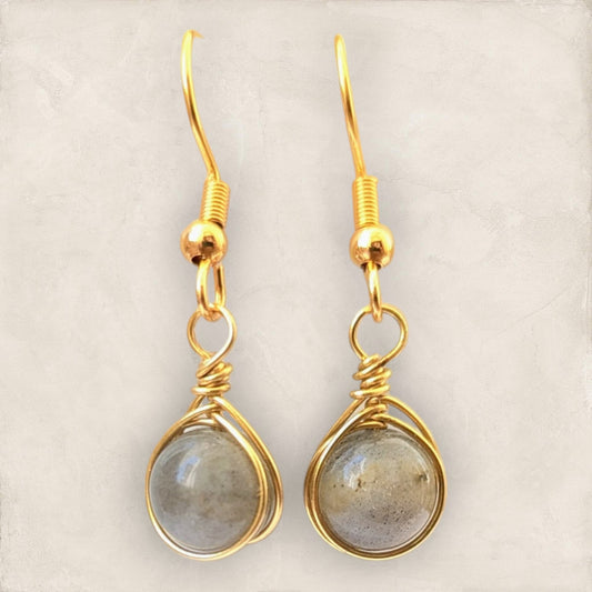 Orecchini in Ottone con Labradorite