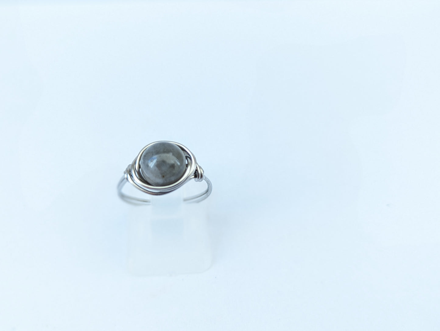 Anello in Acciaio con Labradorite (su misura)