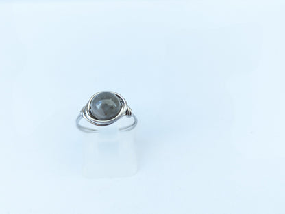 Anello in Acciaio con Labradorite (su misura)