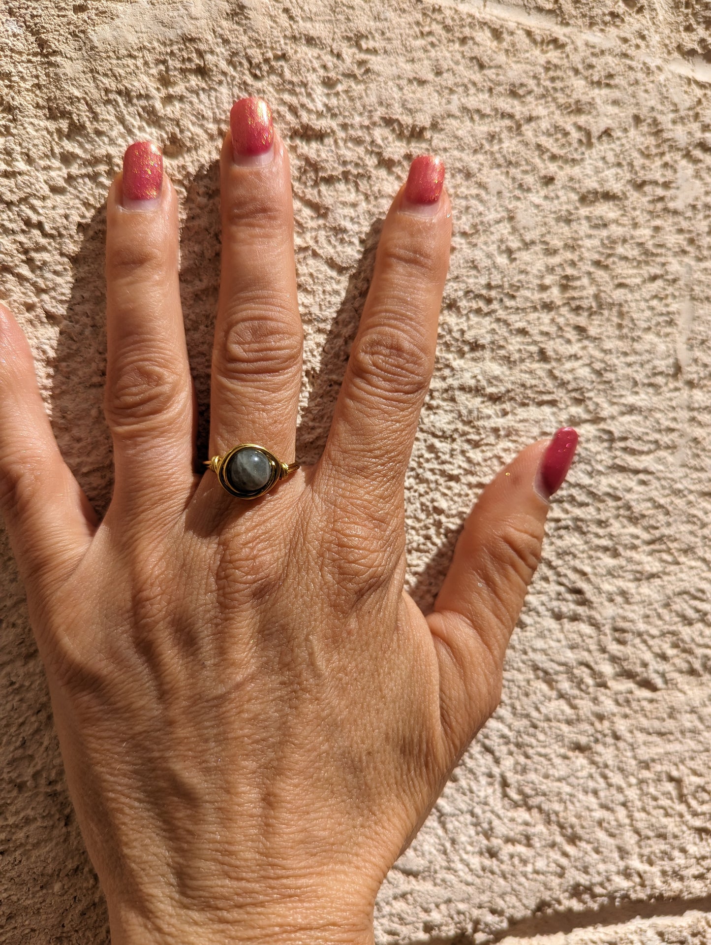 Anello in Ottone con Labradorite (su misura)