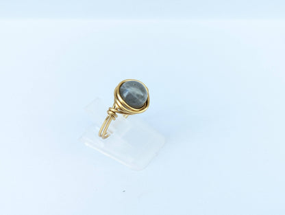 Anello in Ottone con Labradorite (su misura)