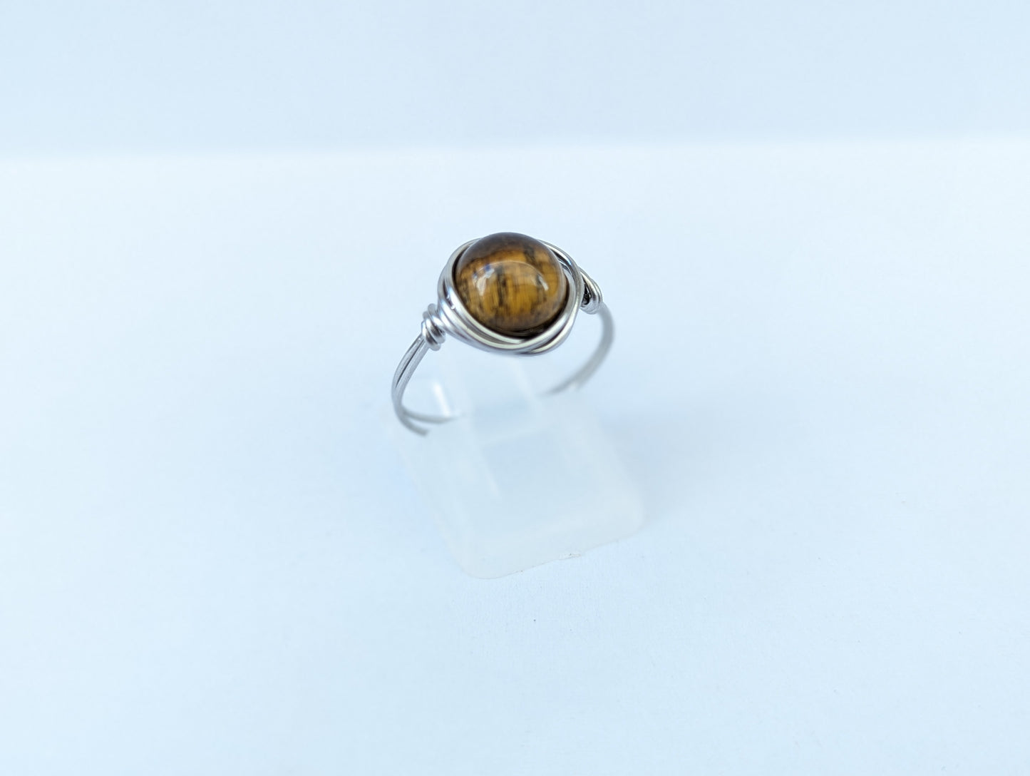 Anello in Acciaio con Occhio di Tigre (su misura)