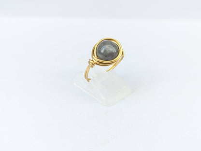 Anello in Ottone con Quarzo Fumè (su misura)