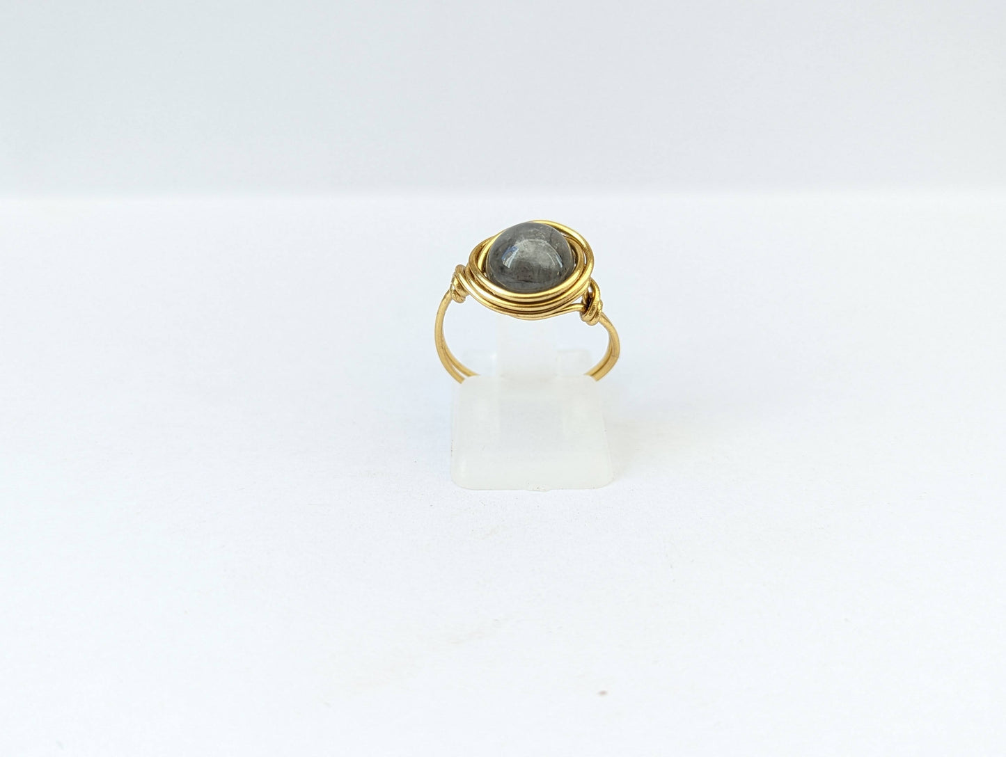 Anello in Ottone con Quarzo Fumè (su misura)