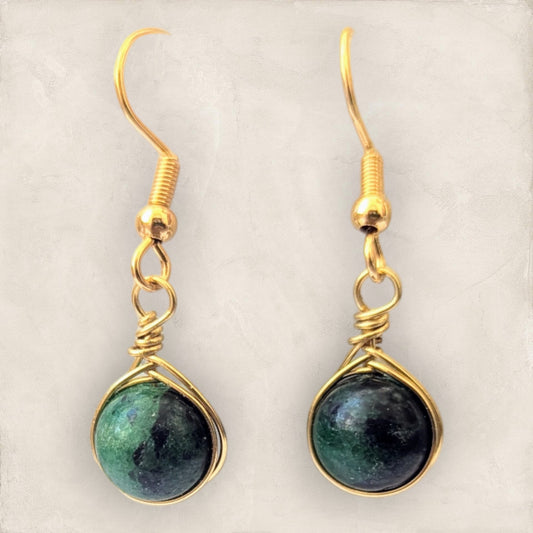 Orecchini in Ottone con Zoisite