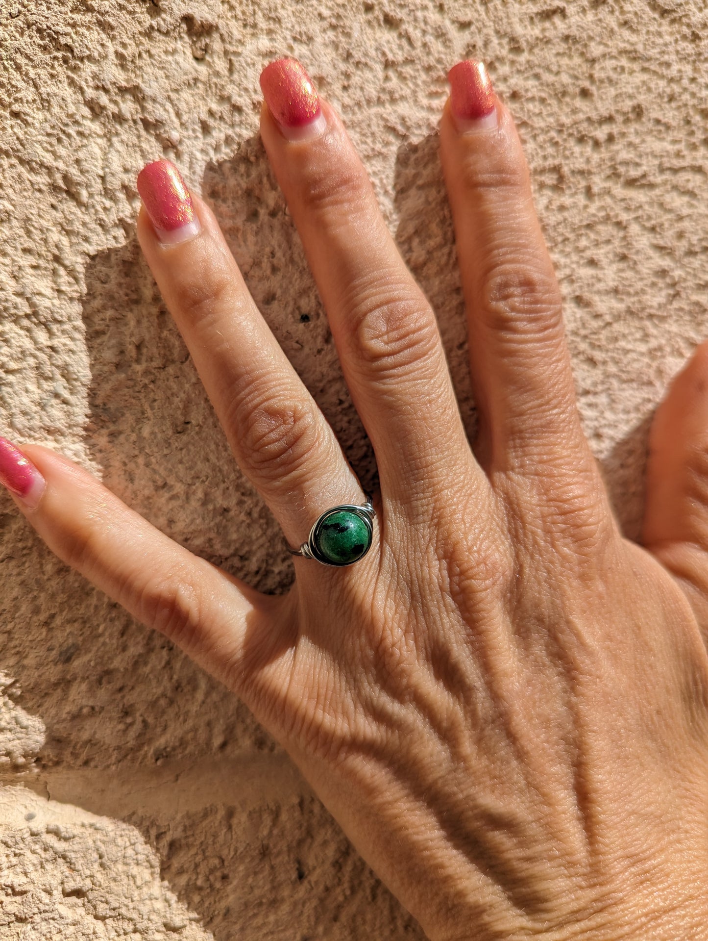 Anello in Acciaio con Zoisite (su misura)