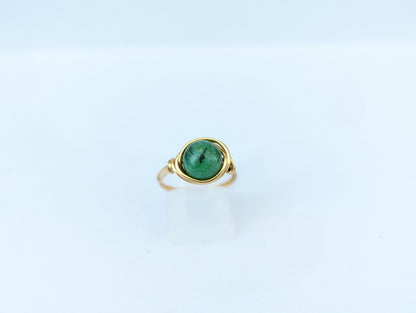 Anello in Ottone con Zoisite (su misura)