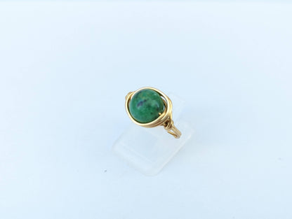 Anello in Ottone con Zoisite (su misura)