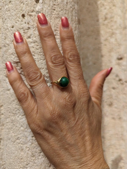 Anello in Ottone con Zoisite (su misura)